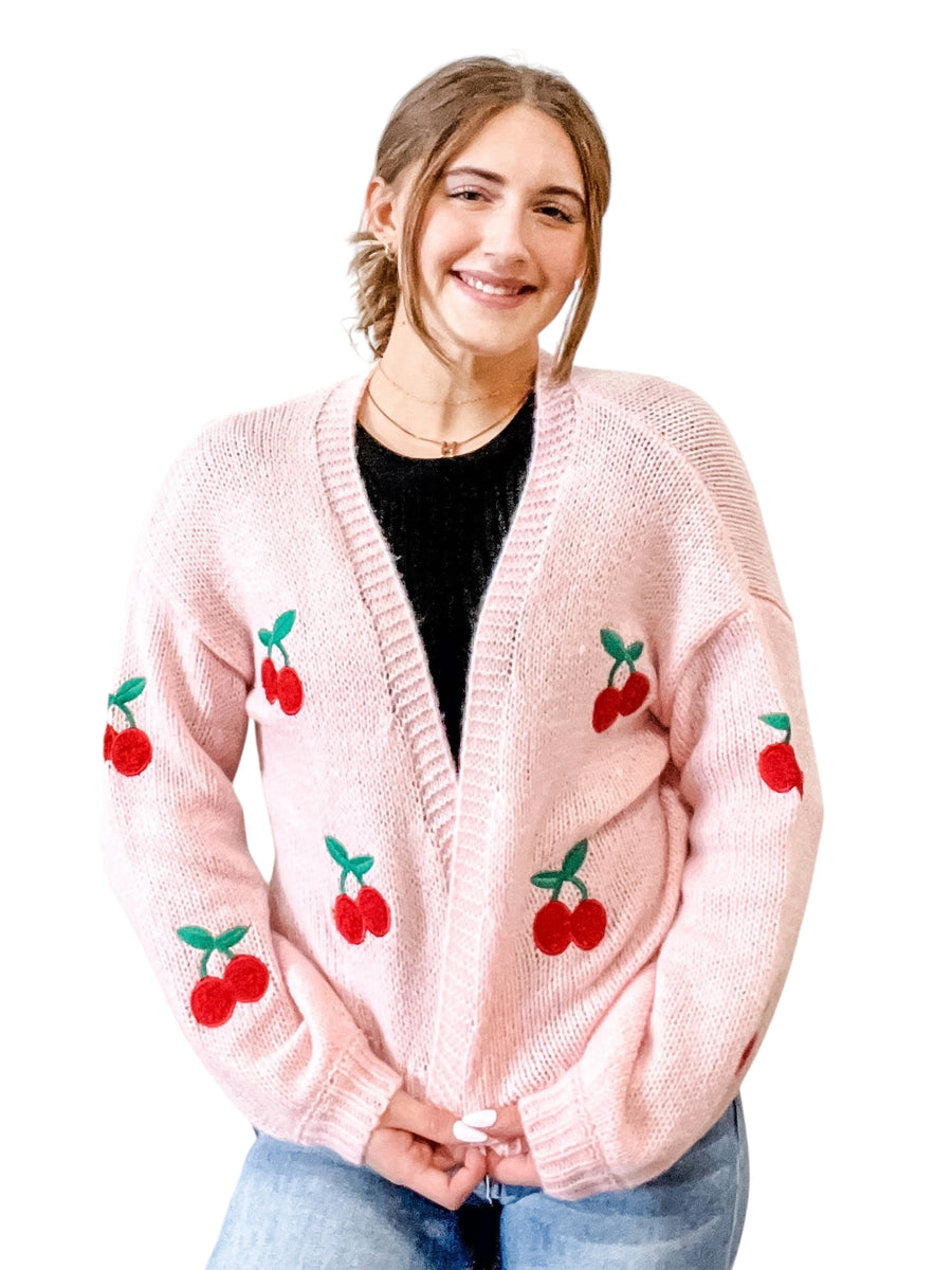 The Carla Pink Cherry Cardigan