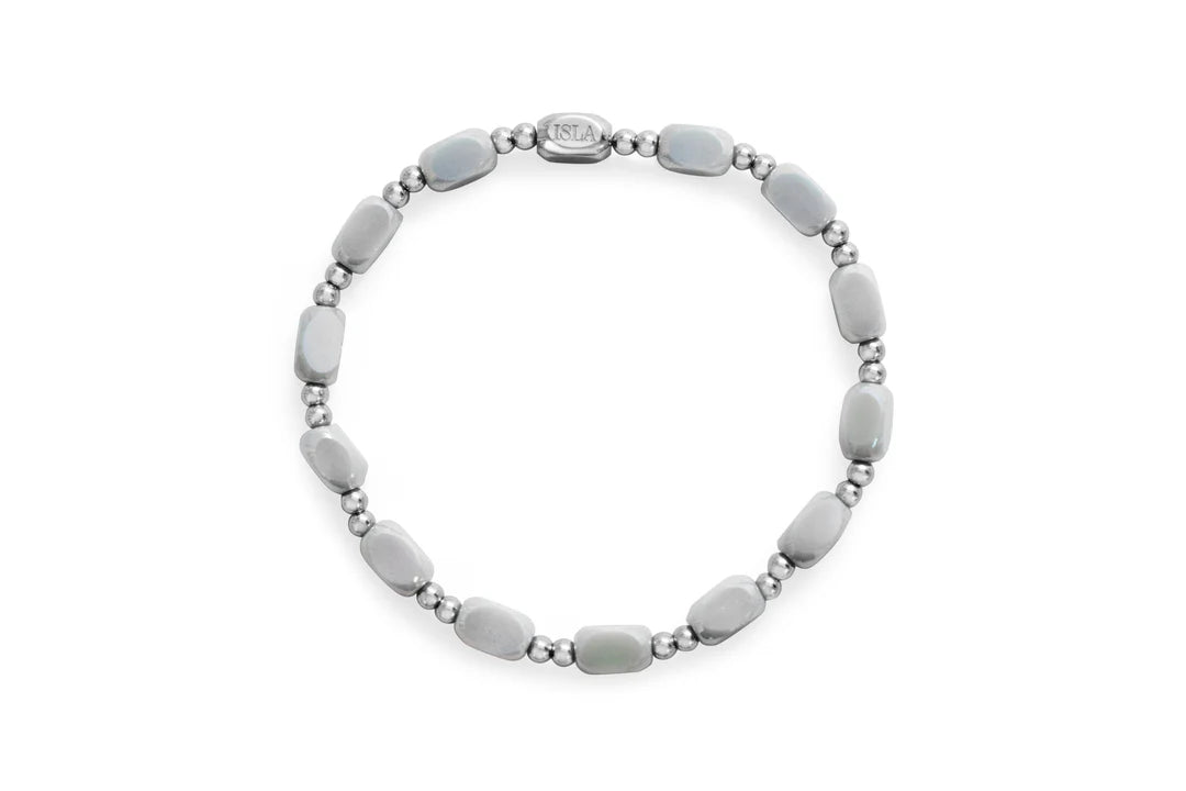 Isla Glacier Grey  Stretchy Bracelet