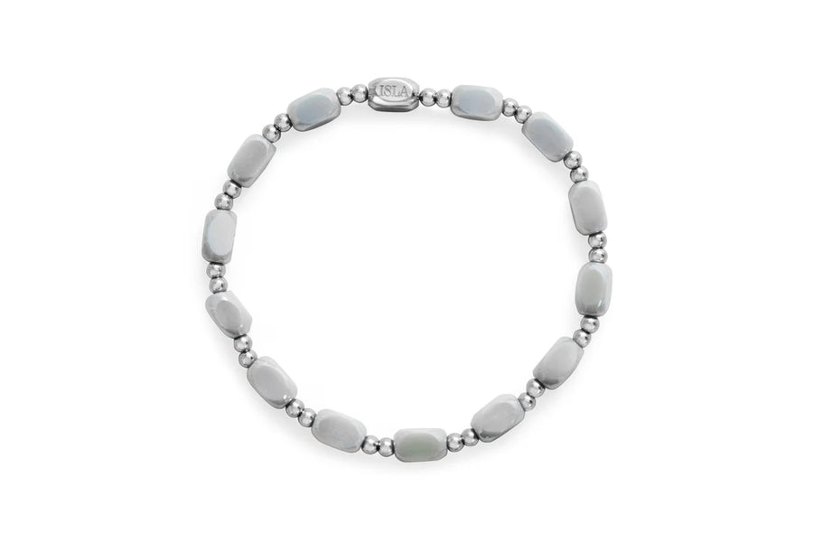 Isla Glacier Grey  Stretchy Bracelet