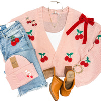 The Carla Pink Cherry Cardigan