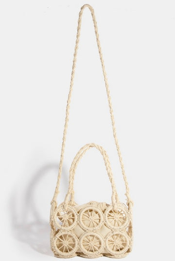 Ivory Straw Braided Purse