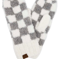 Checkered Soft Mittens