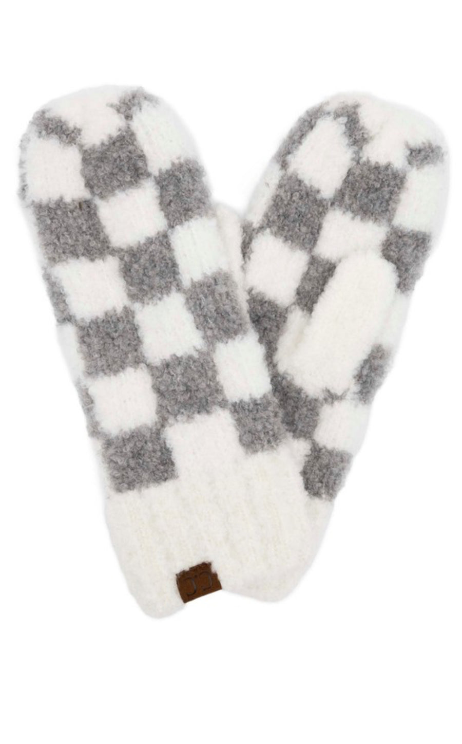 Checkered Soft Mittens