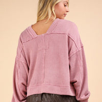 The Stephanie Pink Ribbed Top