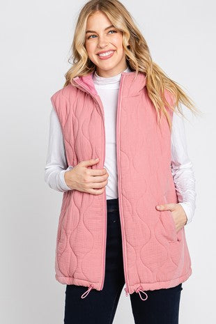 The Jana Pink Quilted Vest