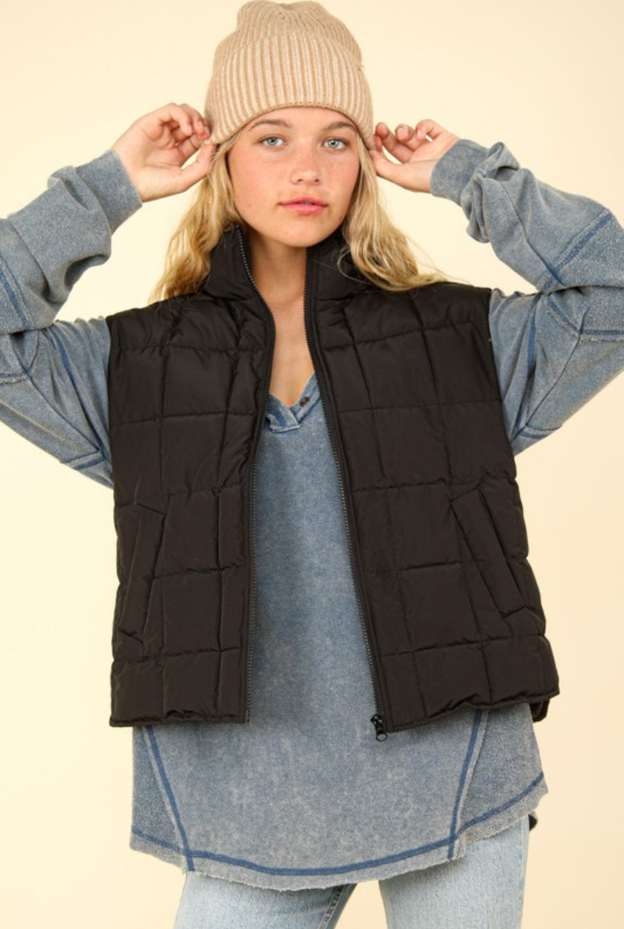 Sami Black Padded Vest