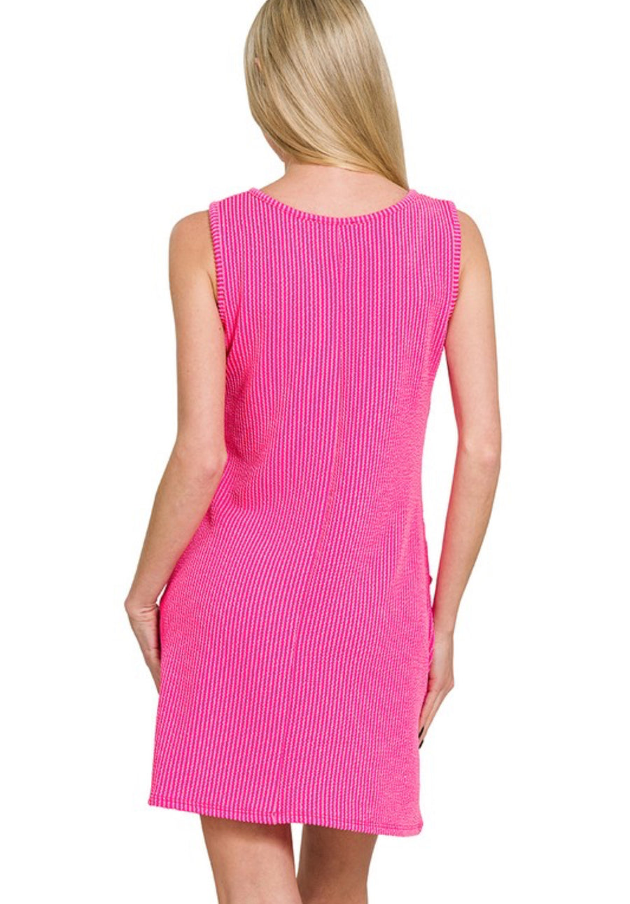 The Susie Hot Pink Tank Dress