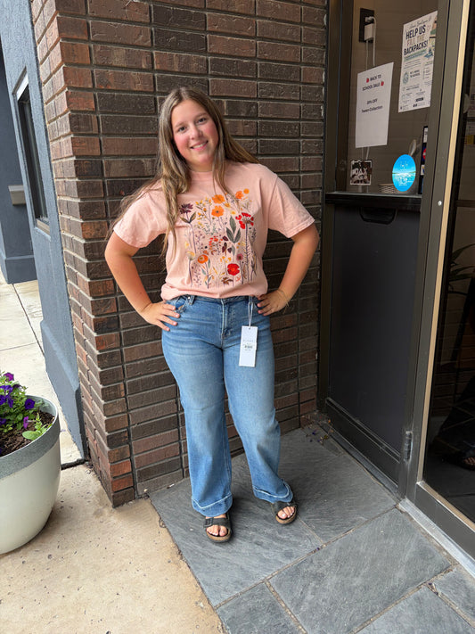 Fall Flower Comfort Colors Tee