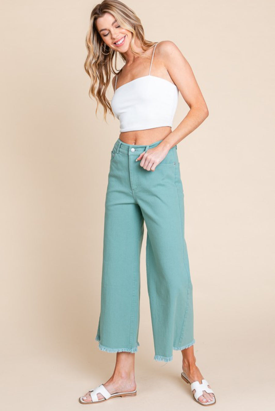 The Lenny Sage Wide Leg Pants