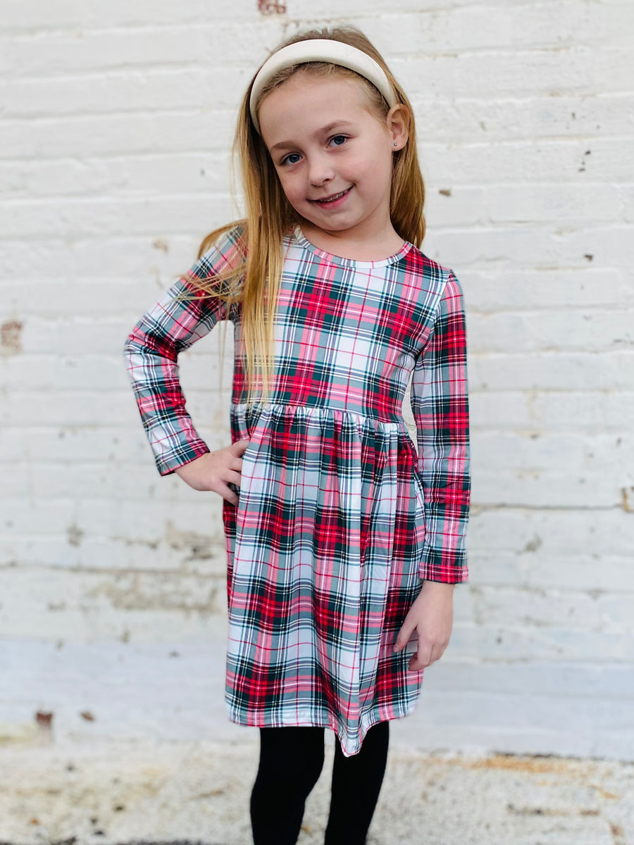 Kids Tartan Holiday Plaid Dress