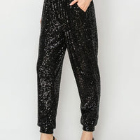 The Casi Black Sequins Joggers