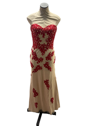 Medium Cream/Red Floral Very Good