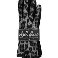 Mud Pie Initial Leopard Gloves