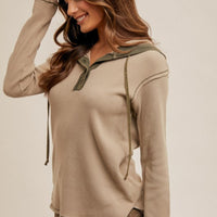 The Jolene Dusty Olive Hooded Top