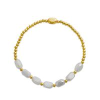 Isla White Cap Stretch Bracelet