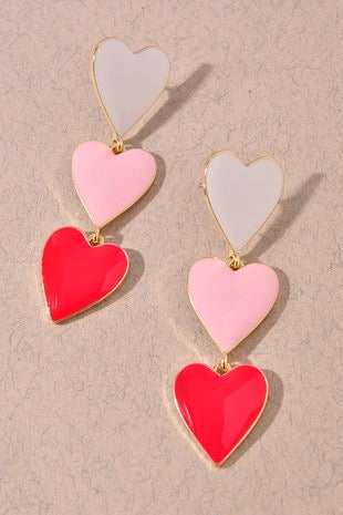 Colorful Heart Drop Earrings