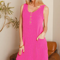 The Susie Hot Pink Tank Dress