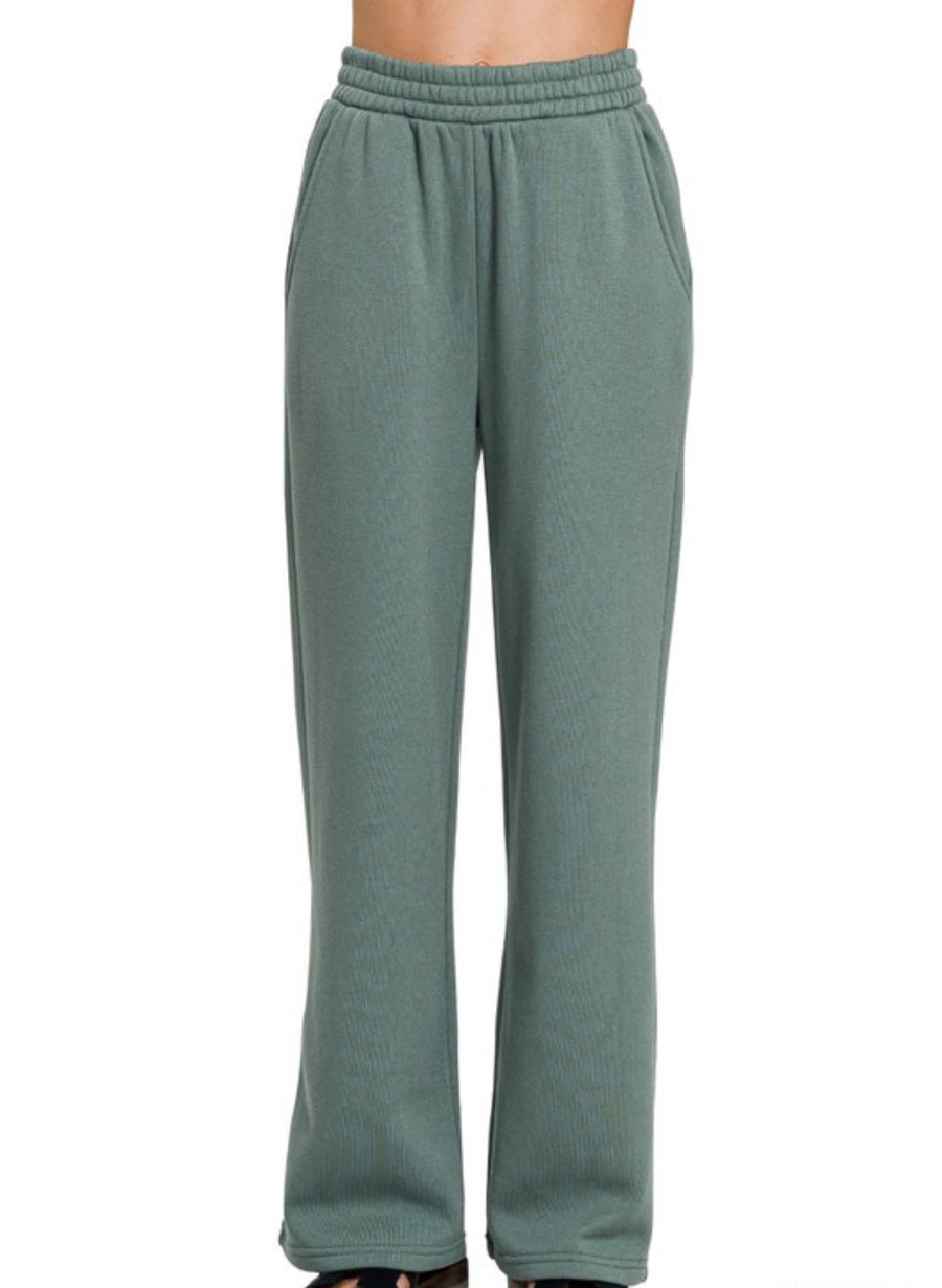 Cozy Fleece Ash Jade  Bottoms