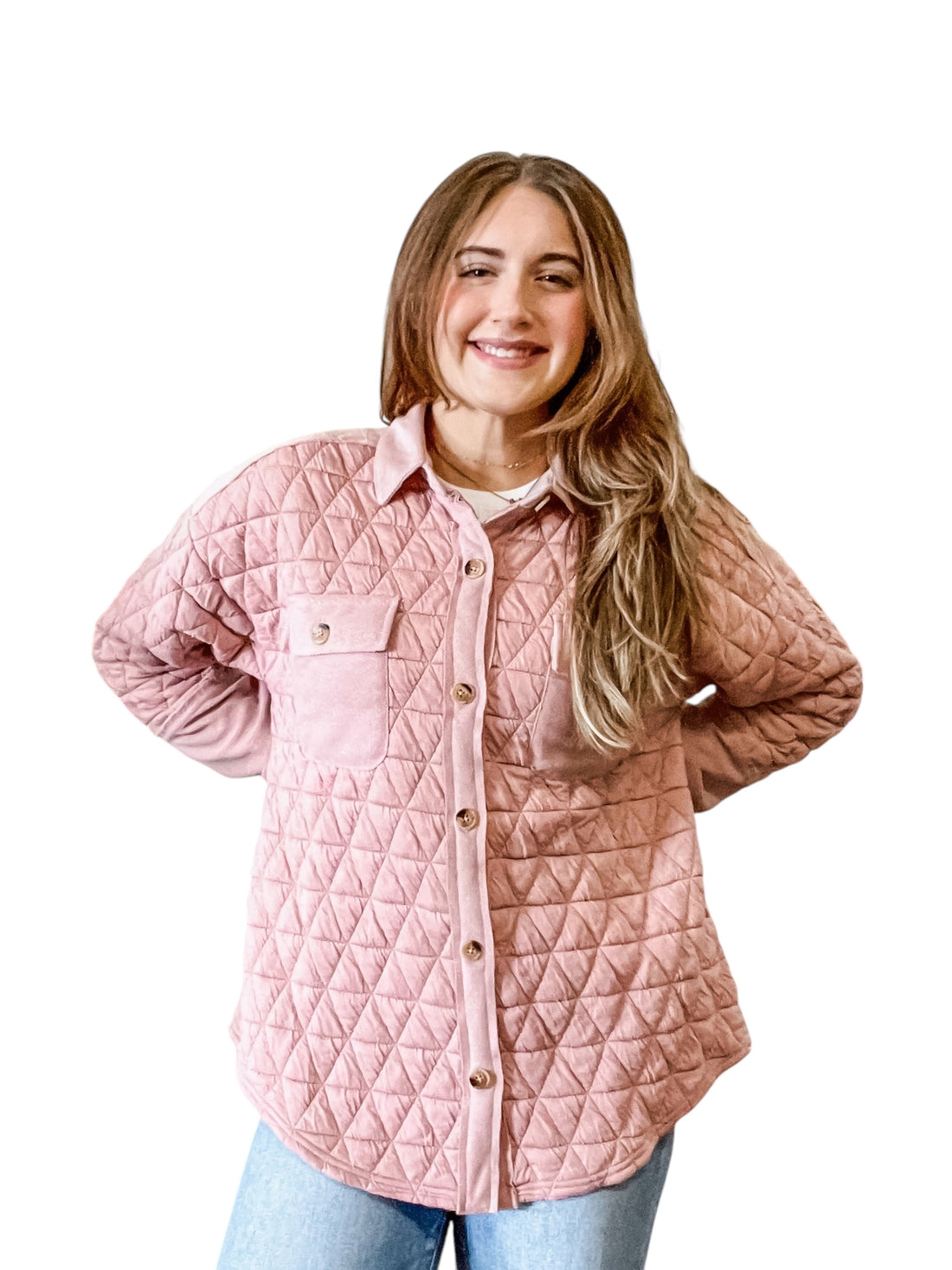 Blush Oversized Quilted Shacket