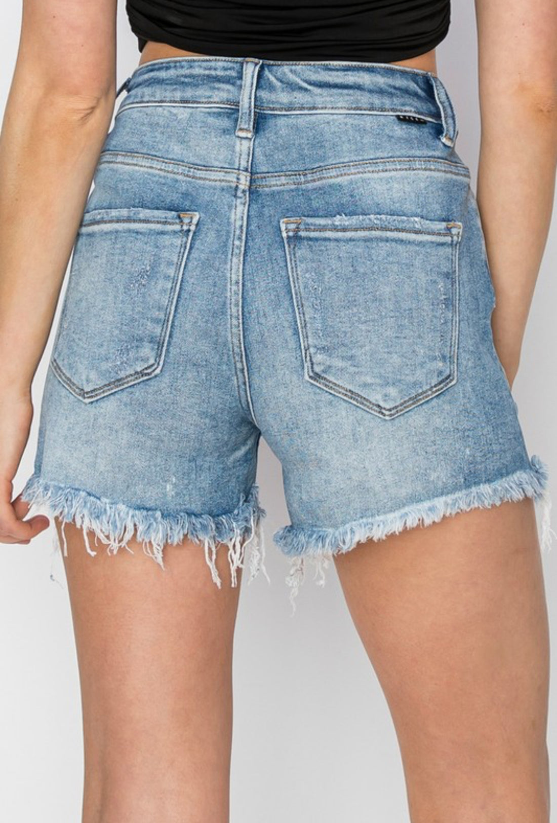 Risen High Rise Medium Distressed Shorts