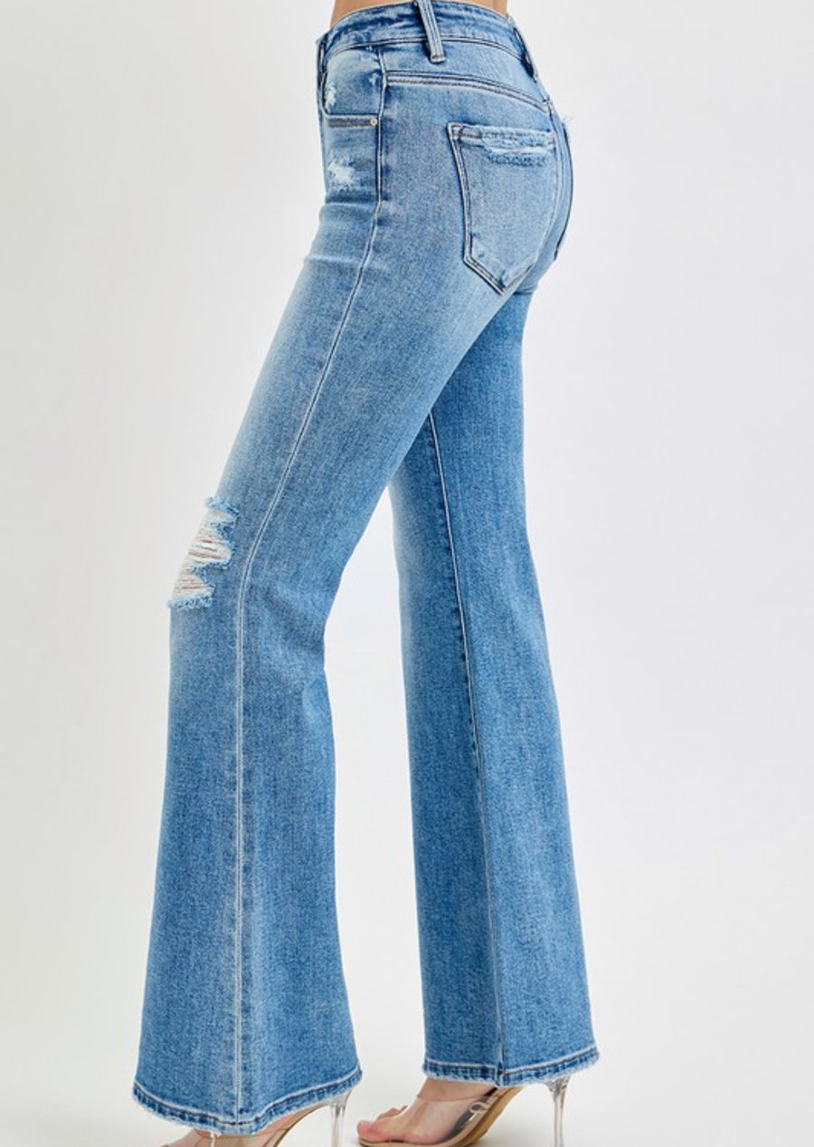 Risen Mid Rise Flare Jeans