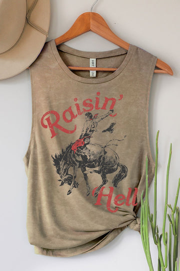 Raisin Hell Mineral Taupe Graphic Tanktop