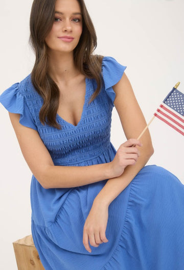 The Mila Dusty Blue Maxi Dress