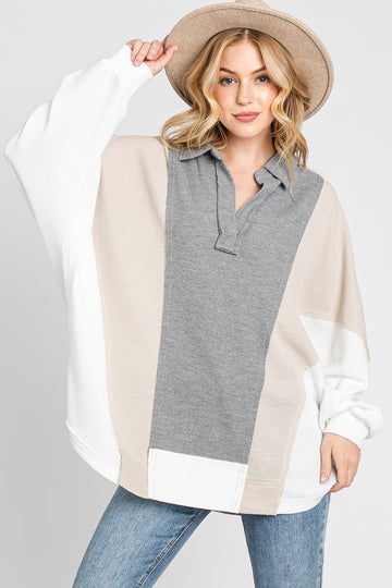 The Blakely Colorblock Oversized Top