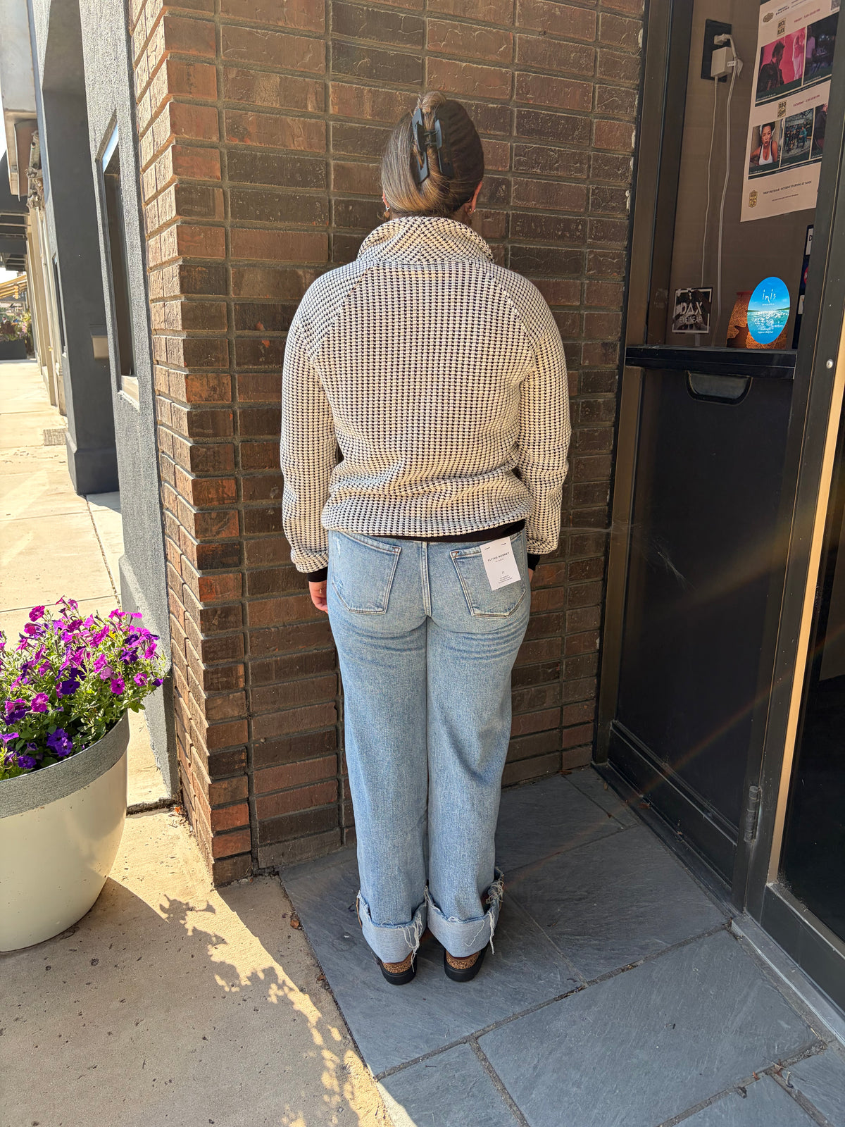 Two-Tone Knit Pullover