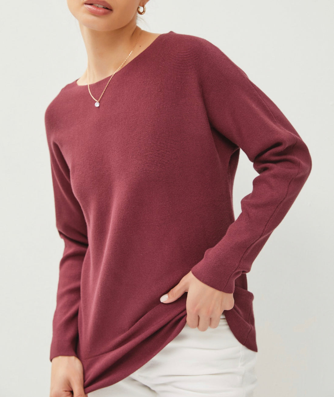 The Sloan Wine Sweater