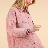 Blush Oversized Quilted Shacket