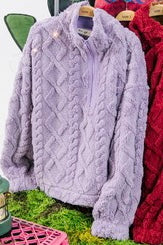 The Sheri Lavender Fuzzy Fleece Top