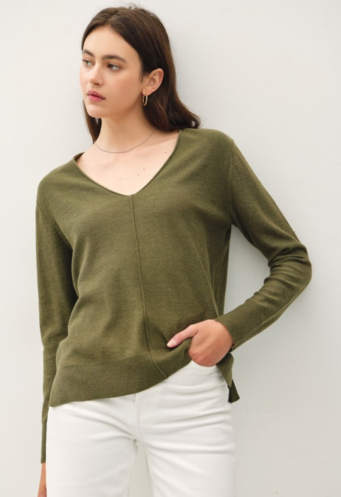 The Paige Olive Sweater