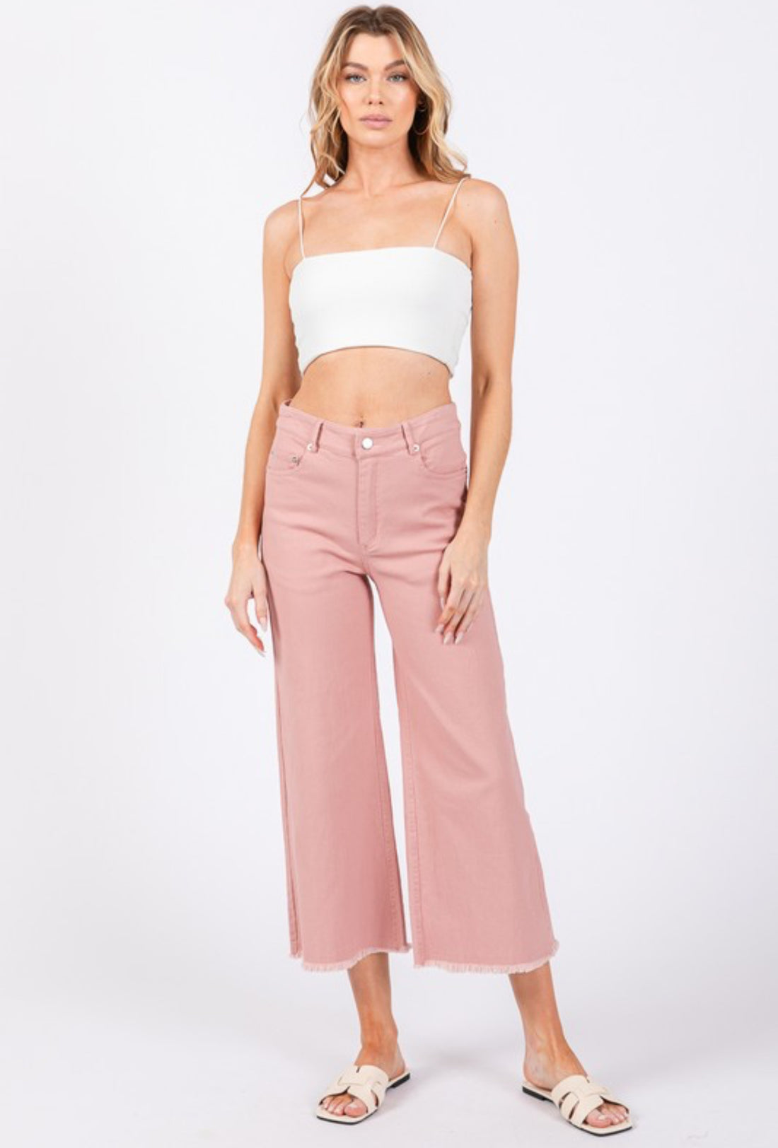 The Lenny Pink Wide Leg Pants