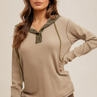 The Jolene Dusty Olive Hooded Top