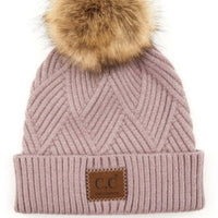 CC Criss Cross Suede Patch Beanie