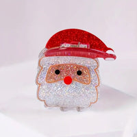 Glitter Santa Hair Claw Clip