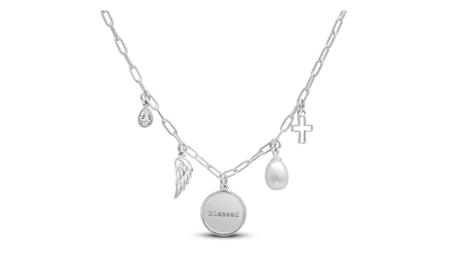 Grateful. Thankful. Blessed Charm Necklace