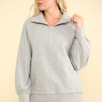 The Anna Grey Quarter Zip Crewneck