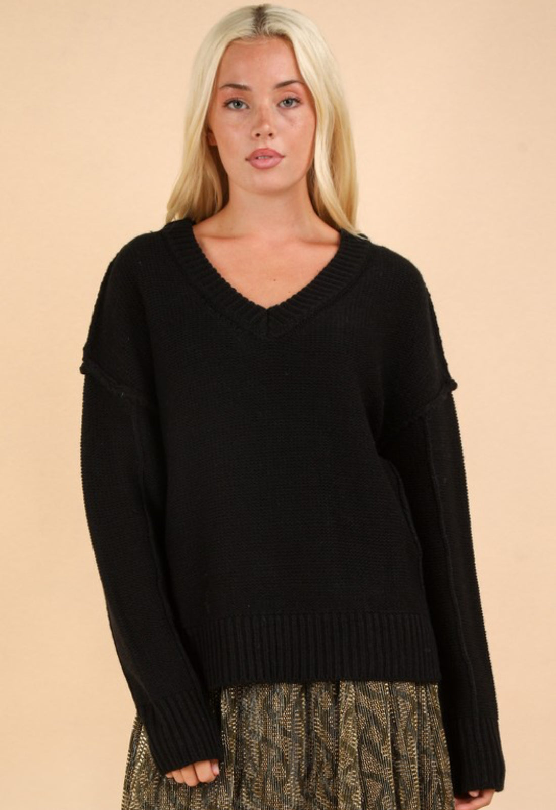 The Betha Black Oversized Sweater