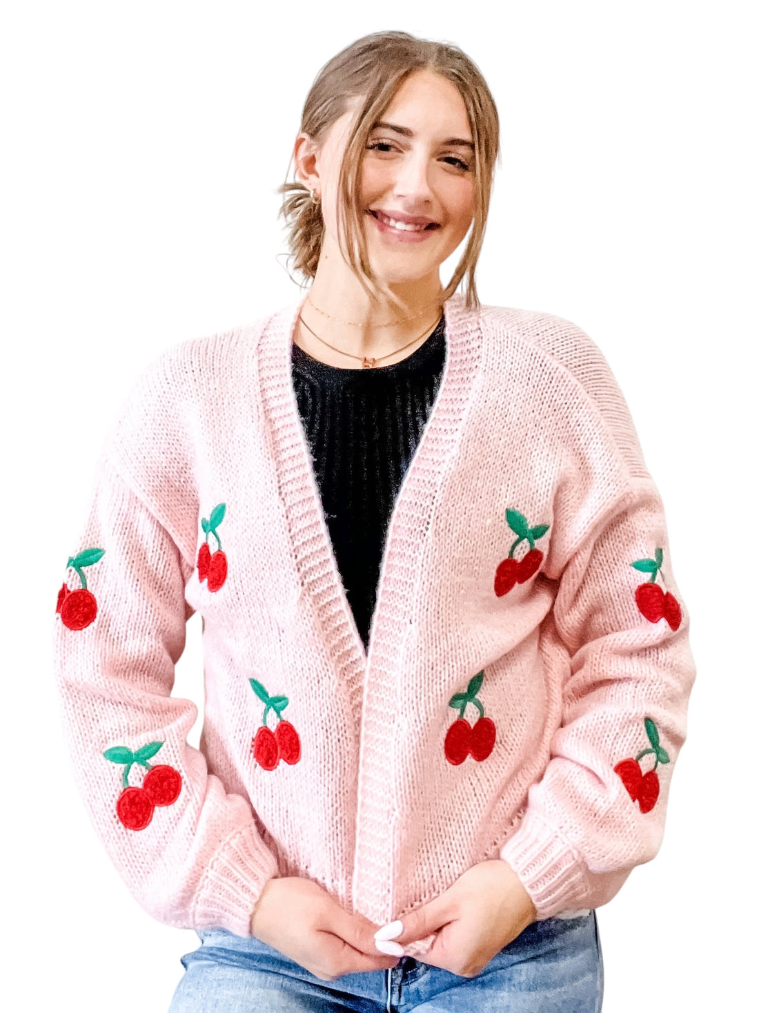 The Carla Pink Cherry Cardigan