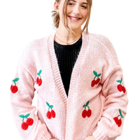 The Carla Pink Cherry Cardigan