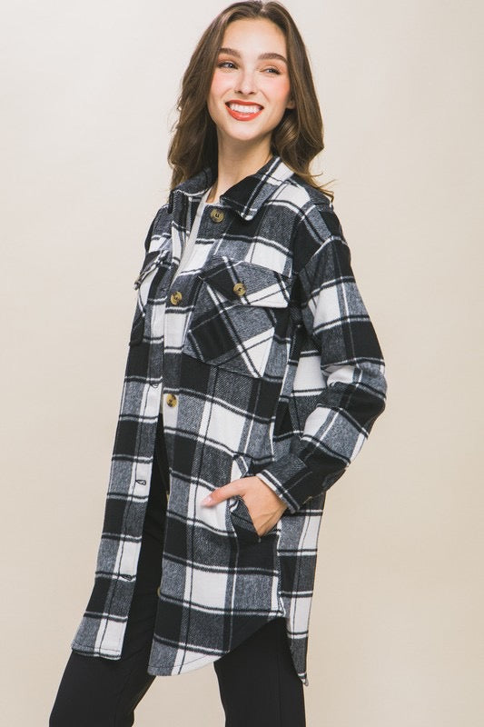 The Remi Black Oversized Long Shacket