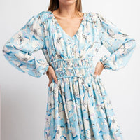 The Brianna Blue Floral Dress