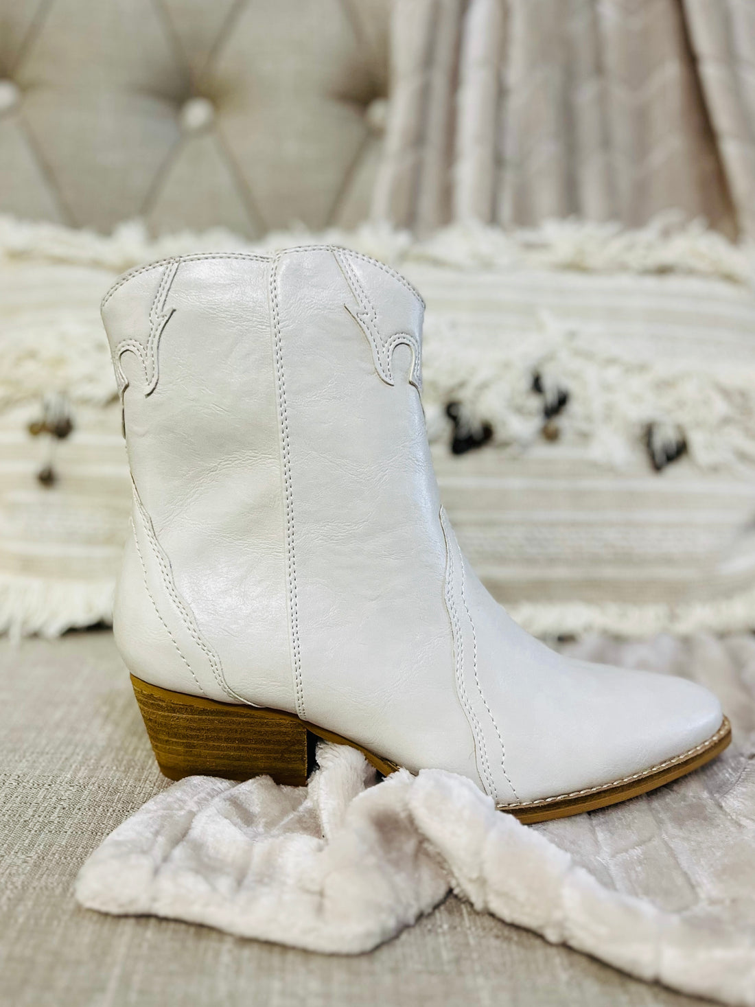 The Dallas White Booties