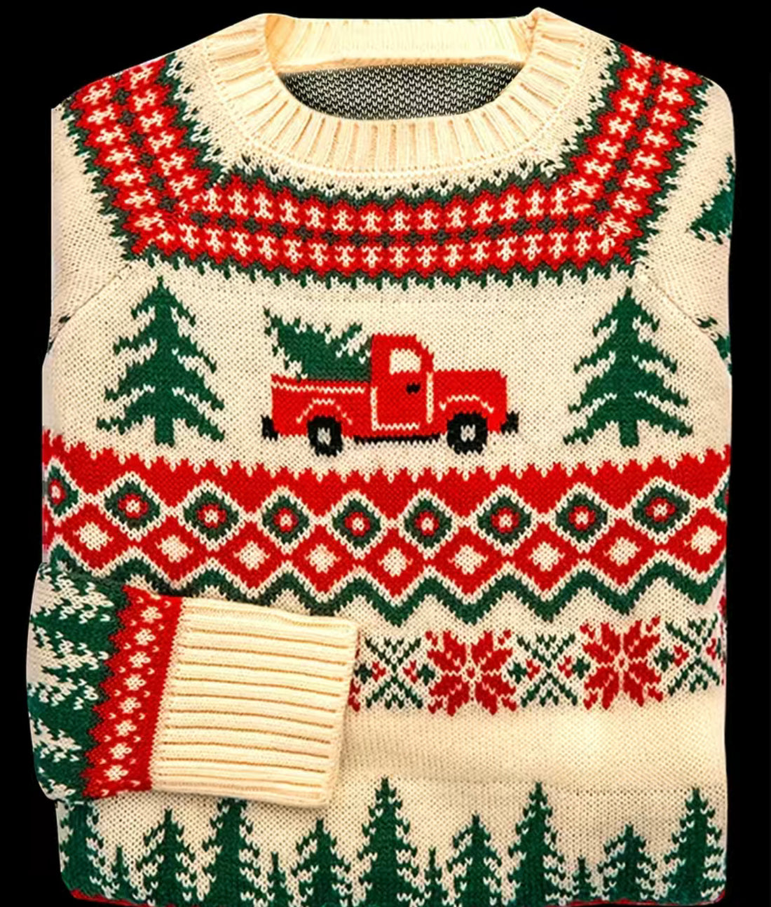 Red Truck Xmas Tree Sweater