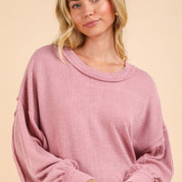 The Stephanie Pink Ribbed Top