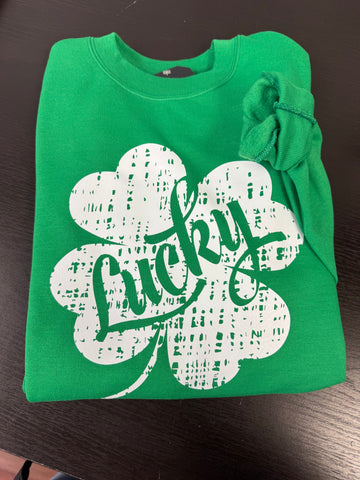 Lucky Shamrock Green Crewneck