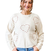 The Anna Beaded Heart Sweater