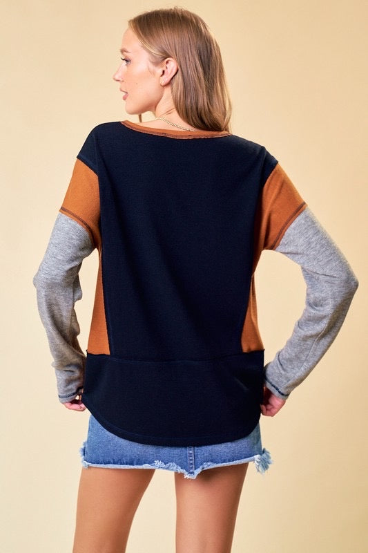 The Staci Color Block Knit Top